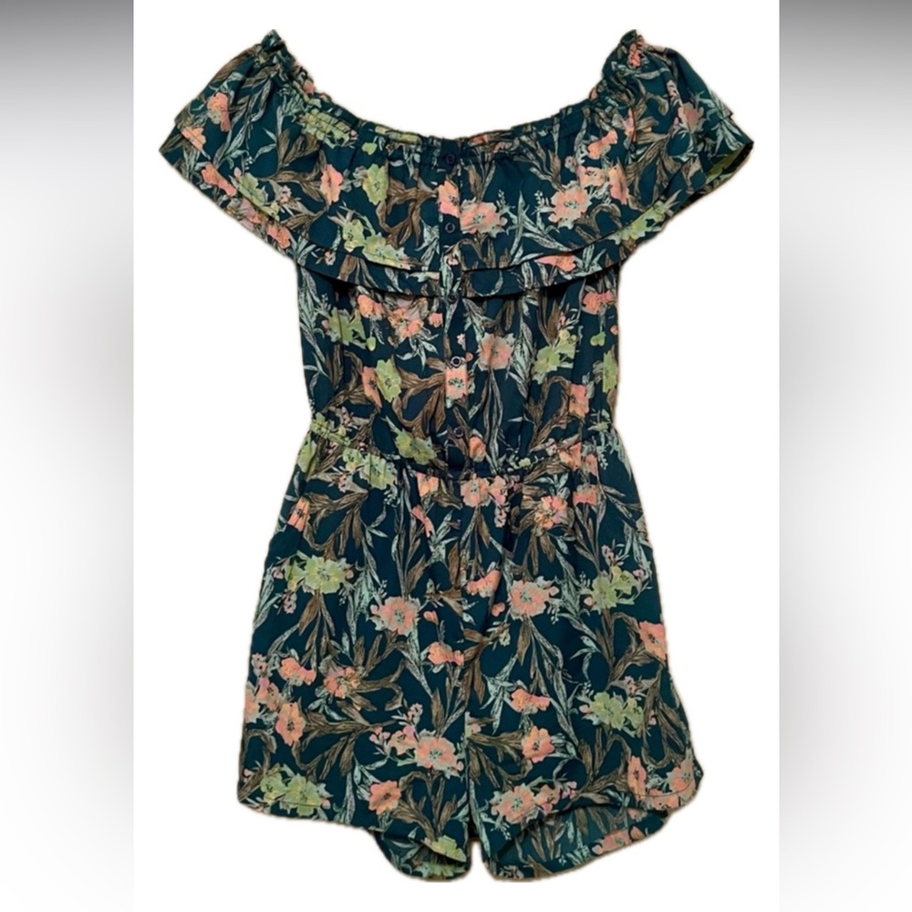 Adorable Green Floral Primark Romper Size M